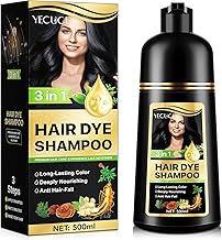 Black Coloring Shampoo 500ml, Conditioner 3 in 1 Color Lasting Deep Nourishing Treatment Anti-Hair Loss, Plant-Based Formula for Men and Women