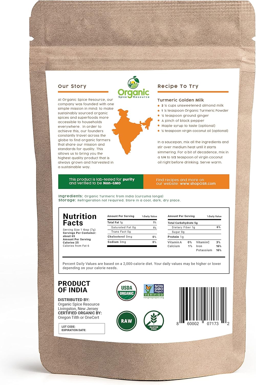 Organic Turmeric Powder w/Curcumin | 16oz or 454g | USDA Organics and Non-GMO | 100% Raw and Natural by OSR - Image 6