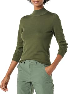 Amazon Essentials Womens Lightweight Mockneck Sweater (Available in Plus Size)
