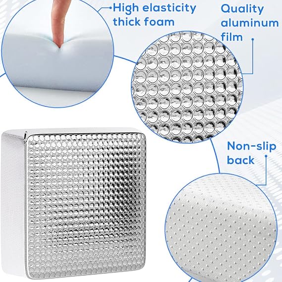 RV Vent Insulator, 3 Layers Structure Non Slip RV Skylight Insulator and Skylight Cover with Reflective Surface for 14 Inch Vent