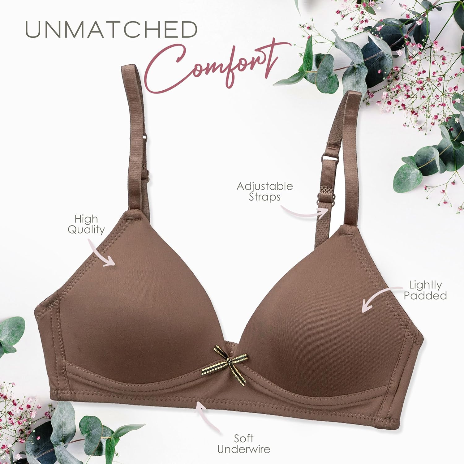 Alyce Ives Intimates Girls, Teens & Petite Women Lightly Padded A Cup Bra-6 Pack - Image 3