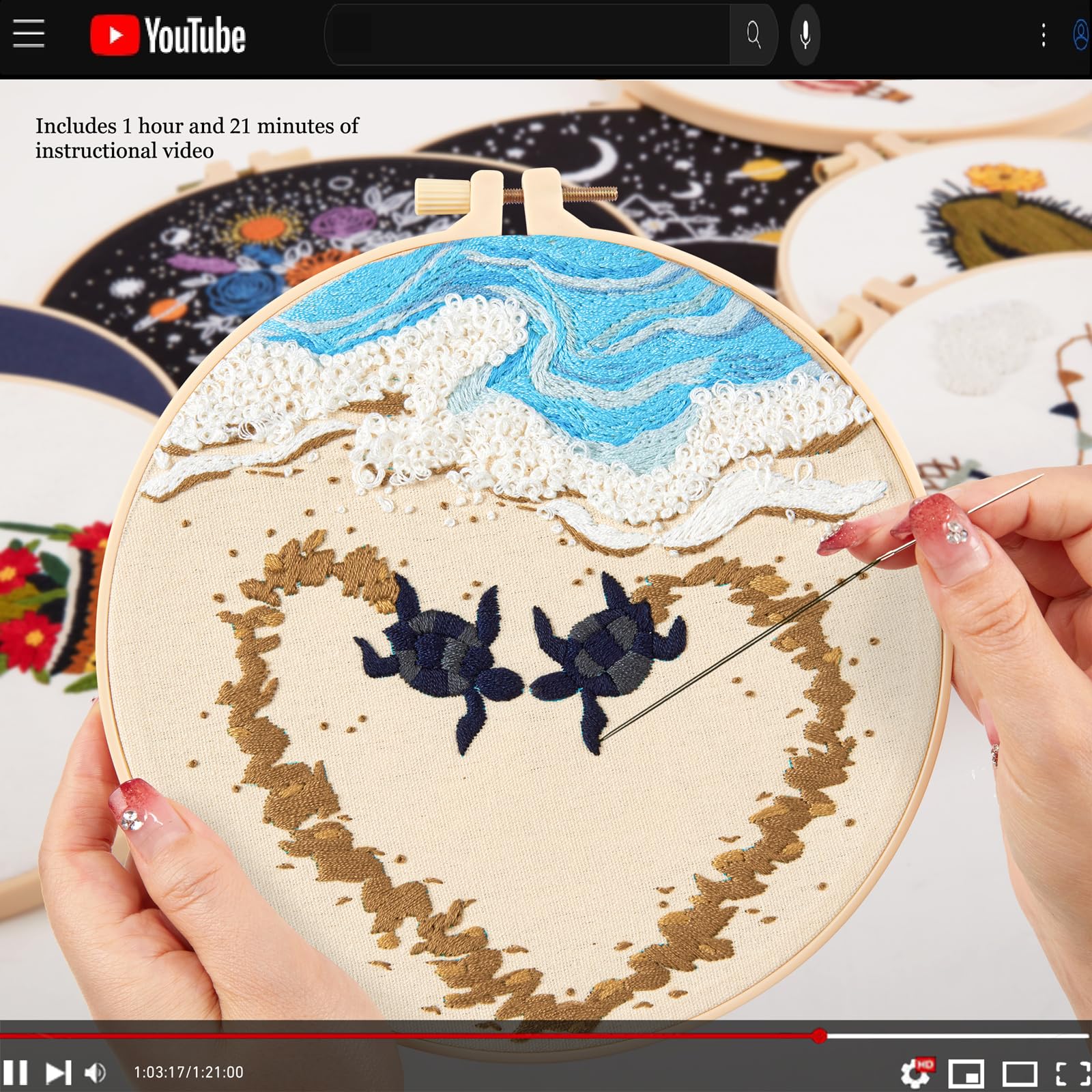 Amazon.com: Crafmanoe Beach Embroidery Kits for Beginners Adults