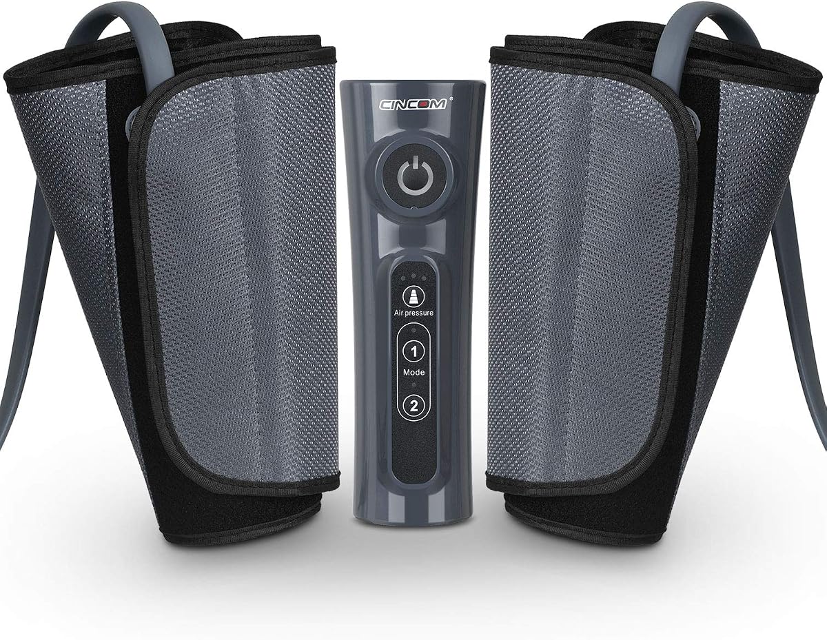CINCOM Leg Massager for Circulation and Pain Relief FSA - HSA | Air Compression Leg and Calf Massager with 2 Modes 3 Intensities Helpful for Muscles Relaxation Gifts