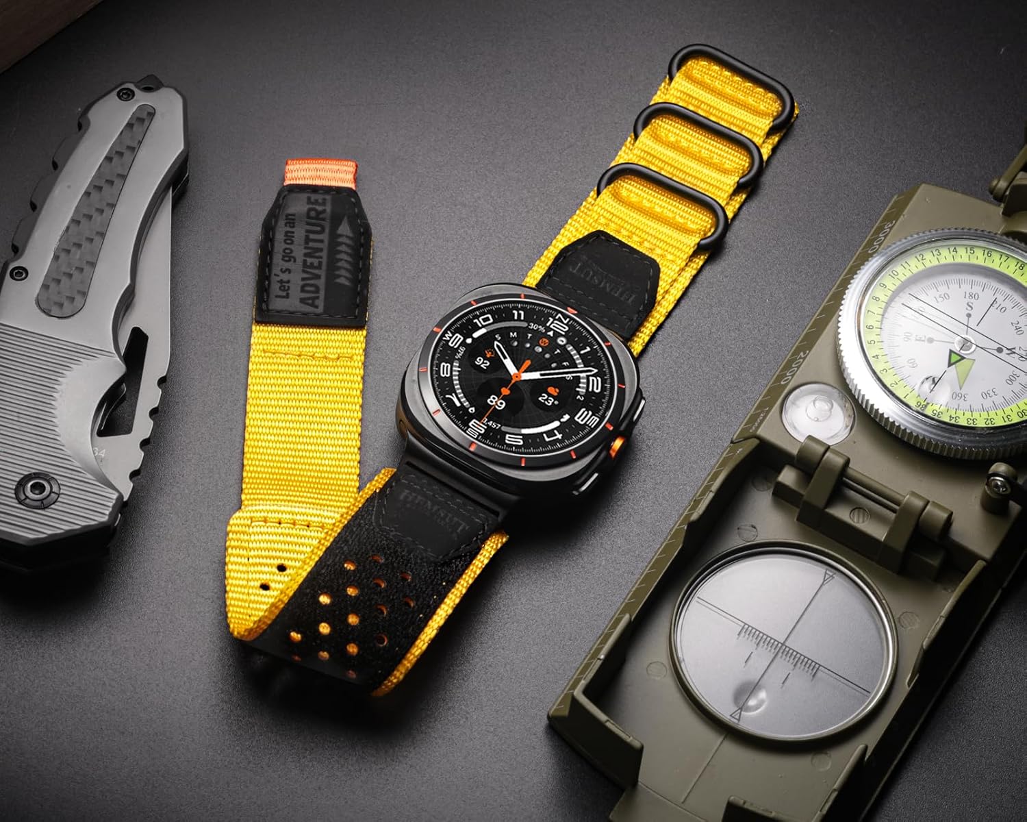 SMITHA Watch Band Compatible with Samsung Galaxy Watch Ultra 47mm (2024/2025), Comfortable Nylon Strap for Galaxy Watch Ultra 2/1, Comfortable 3-Loop Adjustable Strap for Outdoor