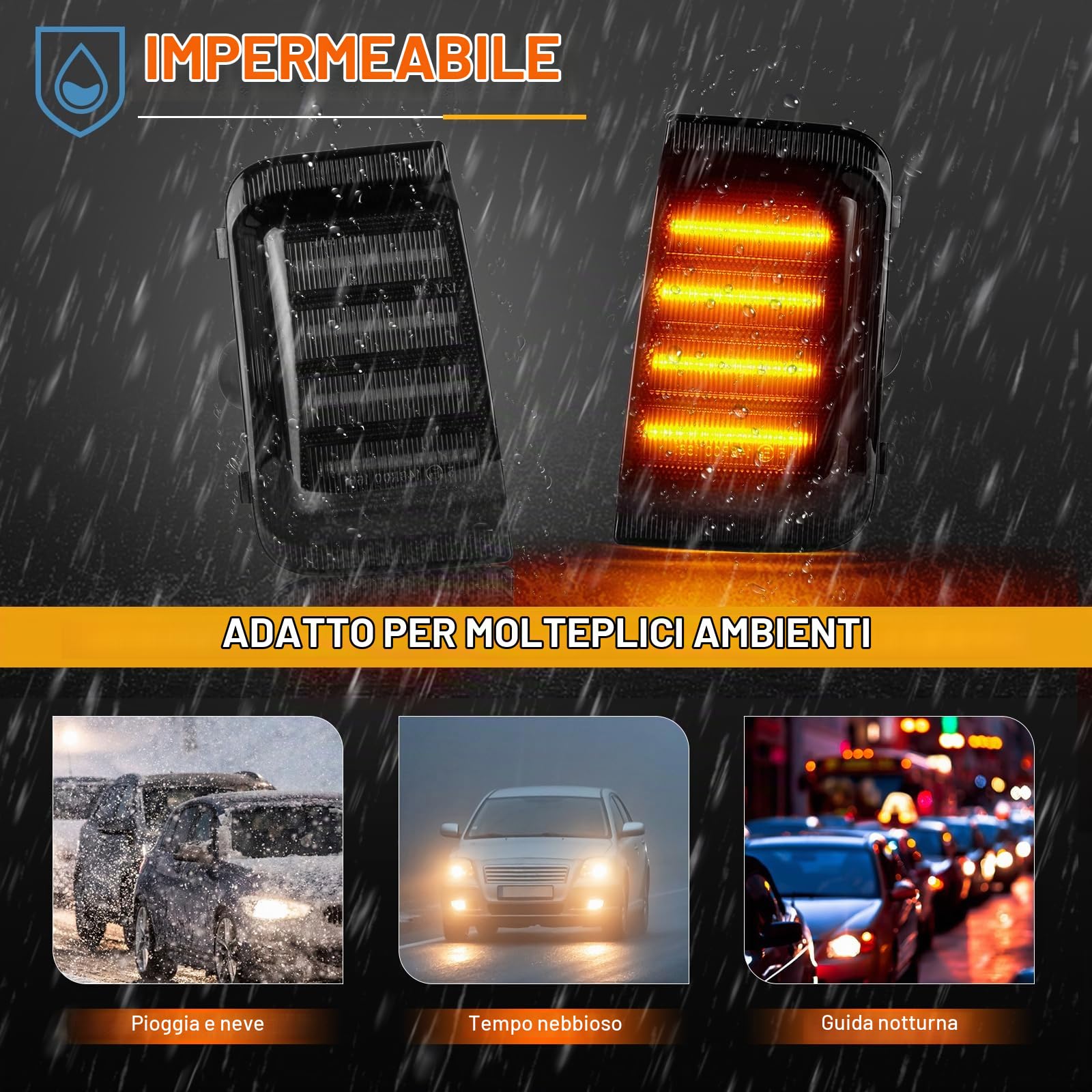 POPMOTORZ Led Indicatori di Direzione Specchietti, 2 Pezzi Frecce LED Specchietto 2835 SMD Nero con Canbus Senza Errori per Boxer Fi-at Ducato Ram Promaster C-itroen Jumper Relay