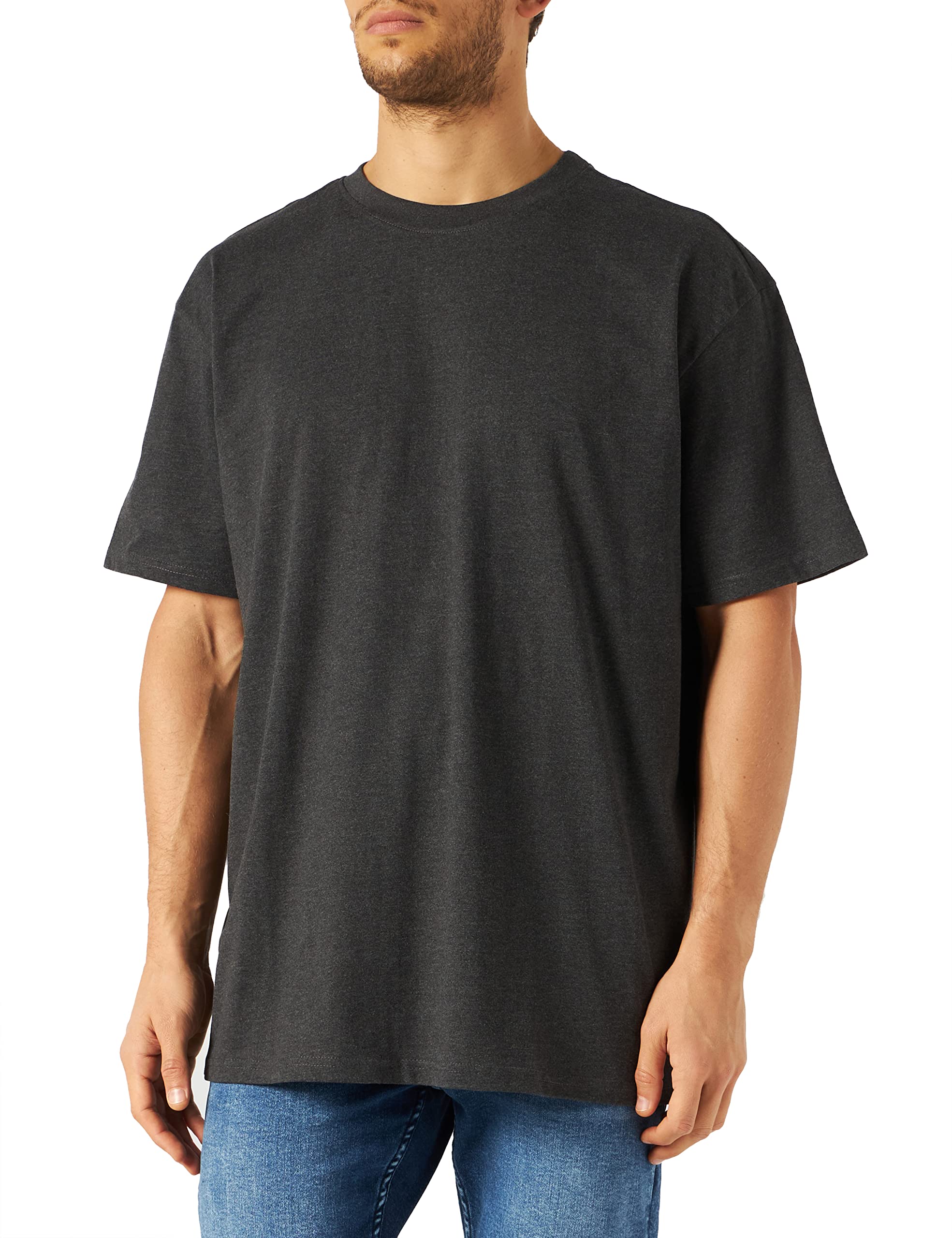 Men's Heavy Oversized Tee Wide Cut, Long Tee, Short Sleeves Shirt with Crew Neck, 100% Jersey Cotton (pack of 1)