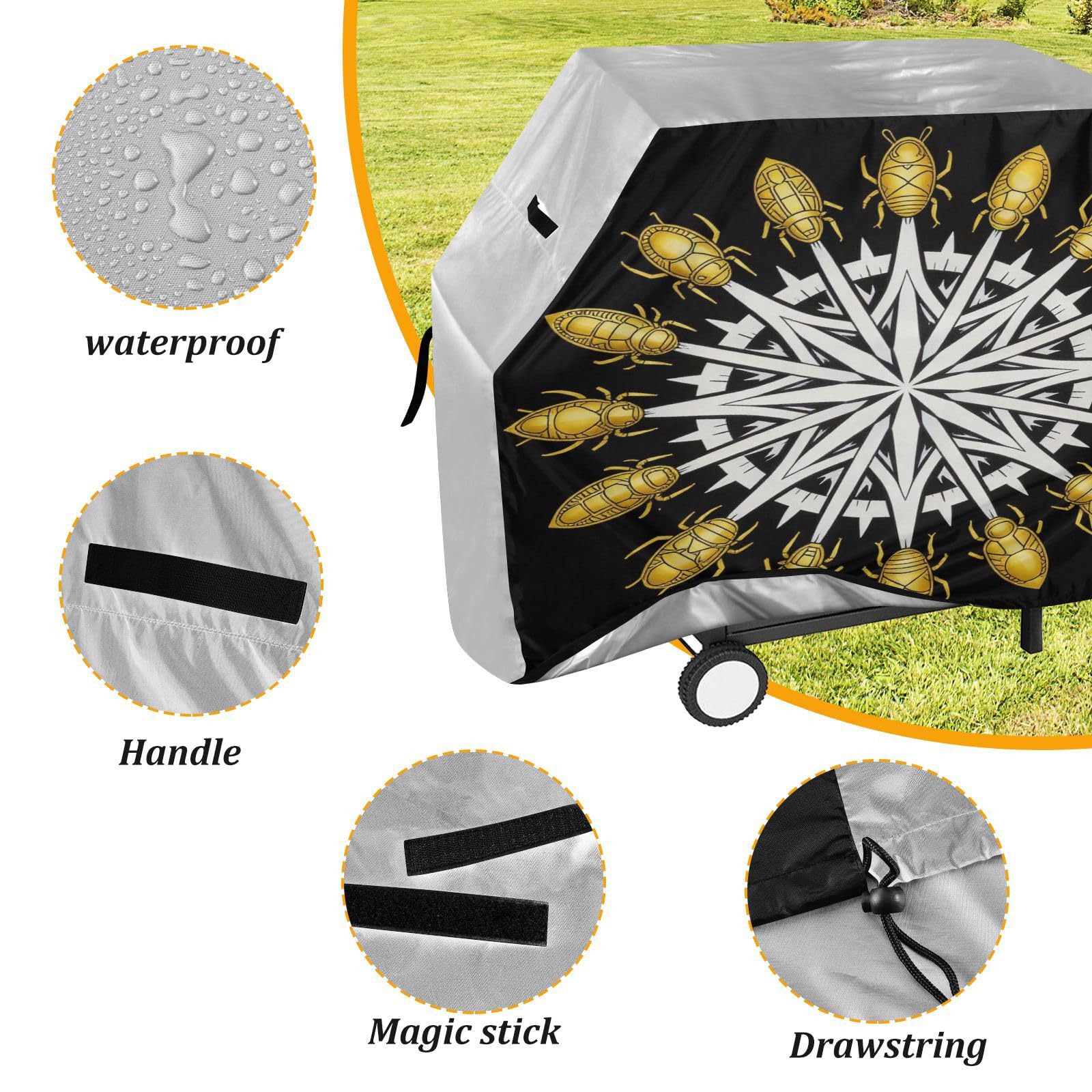 Fundas para ahumadores de 65 pulgadas, resistentes y anti-UV para exteriores, cubiertas de insectos estrellados