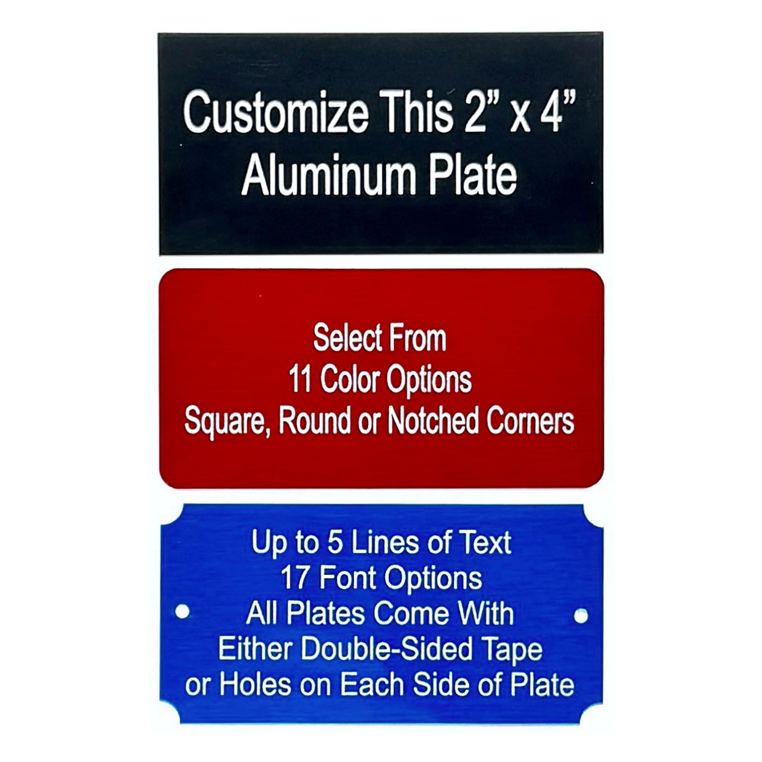 Customized Laser Engraved Aluminum Plate, Nameplates, Desk Tapes, Plaque Art Label Tag Gift Trophy Badge Fantasy Sports Taxidermy Employee Award 2X4/