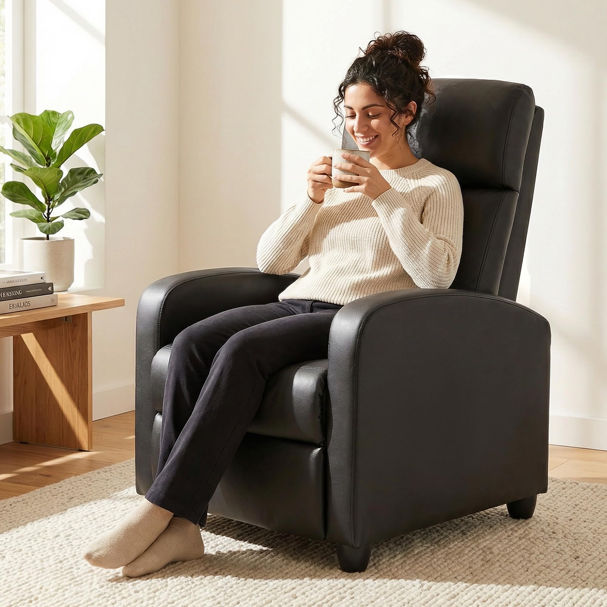 HOMCOM Massagesessel mit Liegefunktion, Relaxsessel mit Massagefunktion, Fernsehsessel mit Fernbedienung, Massagesofa mit Rückenlehne, elektrisch, Schwarz