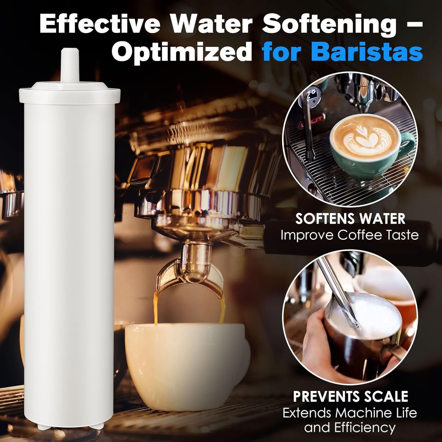 2 Pack 70L Cationic Resin Filter Compatible with LELIT PLA930M Espresso Machines, Upgraded Cationic Water Softeners for Tank, Removes Calcium & Magnesium, Releases Sodium, Prevents Limescale