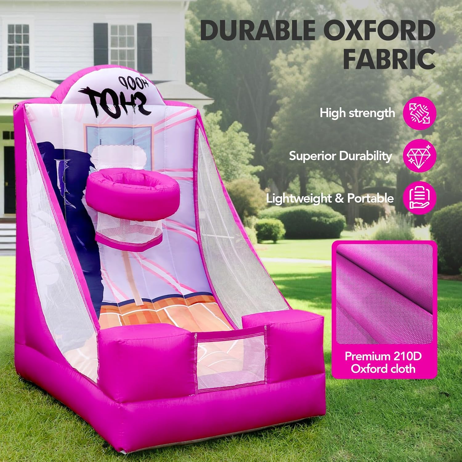 Inflatable Carnival Game with Built-in Blower, Portable Fun Toss Game for Backyard, School Carnival & Party