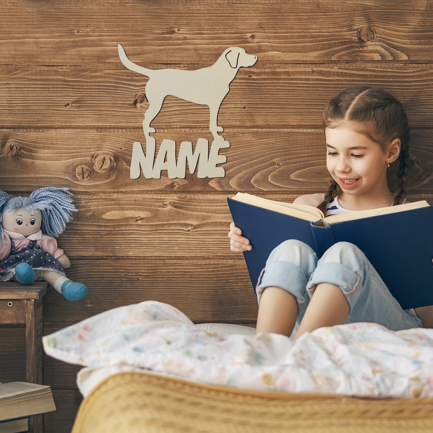 Lampada LED Decorativa A Forma Di Cane Labrador - Con Nome Personalizzato, Per Notte