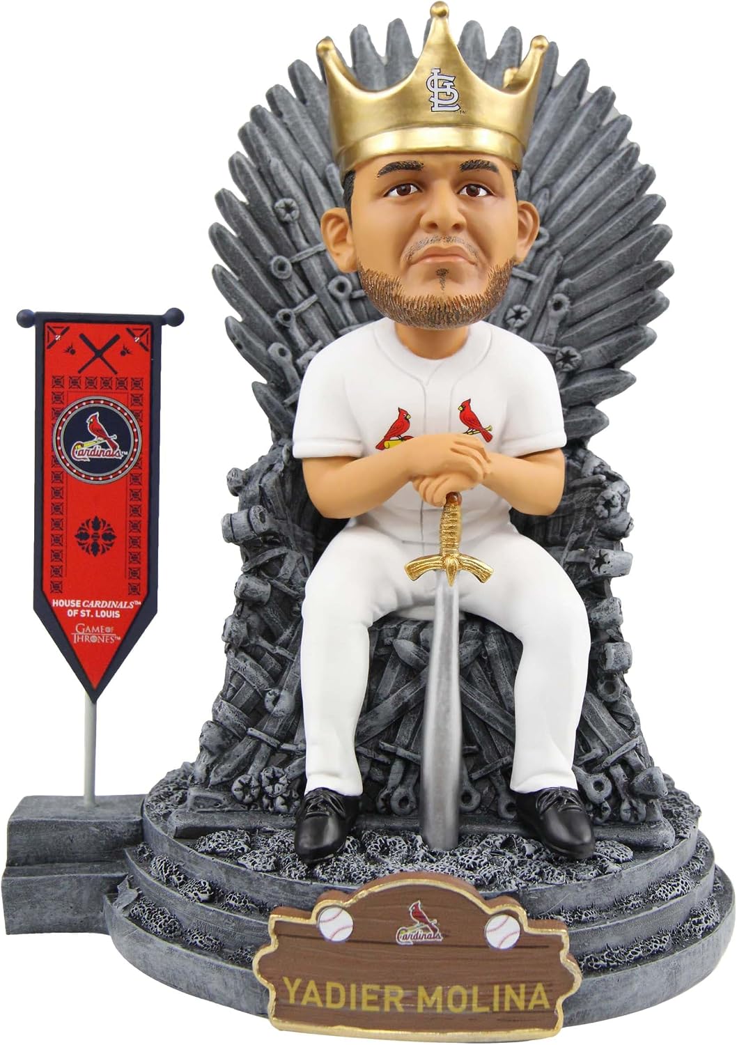 Yadier Molina St. Louis Cardinals Game of Thrones Iron Throne GOT Bobblehead MLB