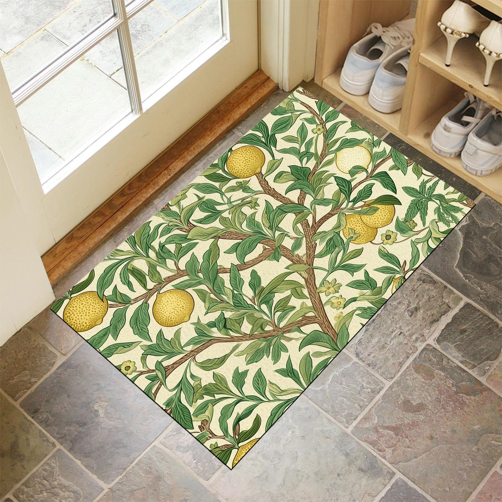 Tapis de cuisine au style botanique vintage pour un sol élégant et accueillant