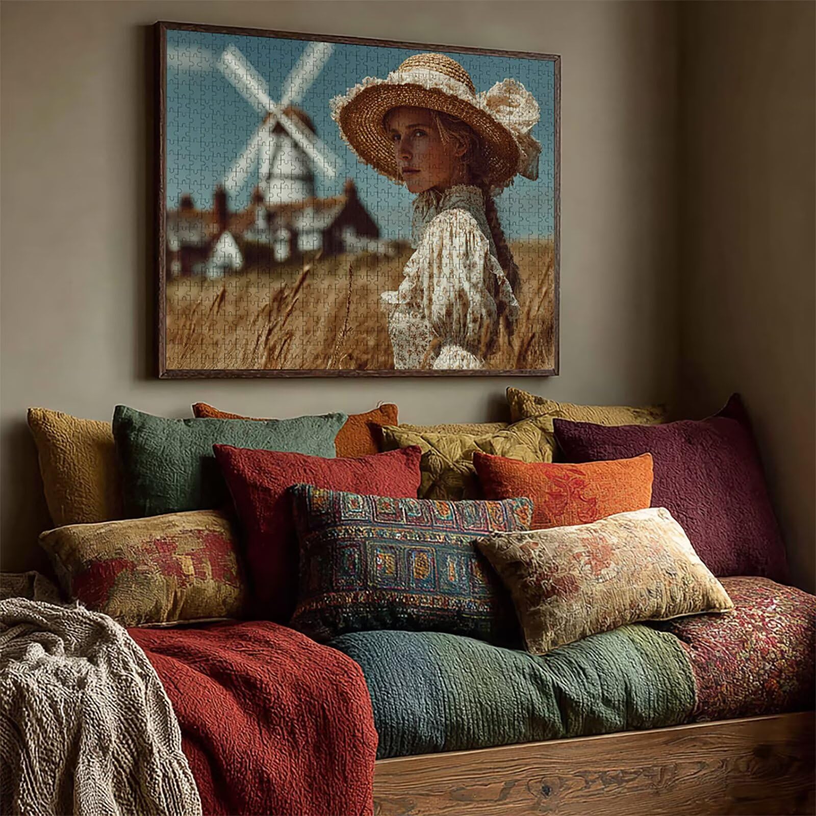 Puzzle Arte con Scatola Donna, Cute Puzzle Legno 6000 Pezzi Adulti 179x105cm, Attività di Intrattenimento ad Alta Difficoltà, DIY Classici Gioco, Jigsaw Per Tutta La Famiglia, Estate Regalo, Z-7445