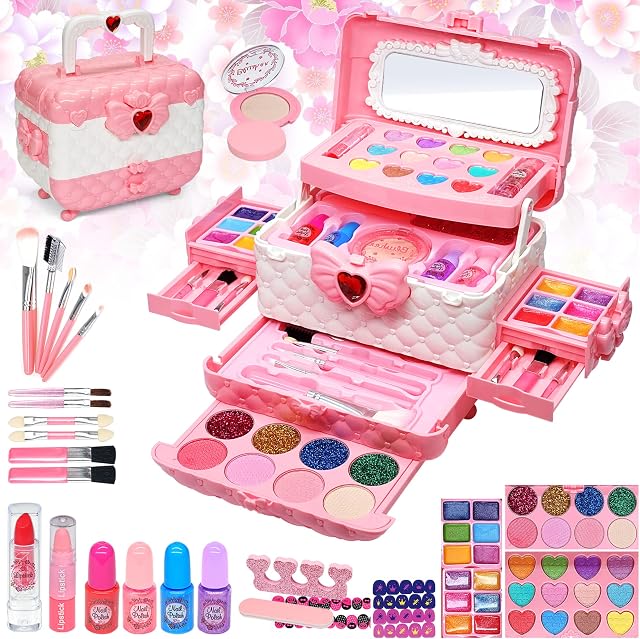Kids Makeup Sets For Girls - Girls Toys Children Makeup Set Washable Make Up Set for Little Girls,Princess Play Games Kids Toys Presents,Teenage Girls Gifts Christmas Birthday For Age 4-12 Year Old