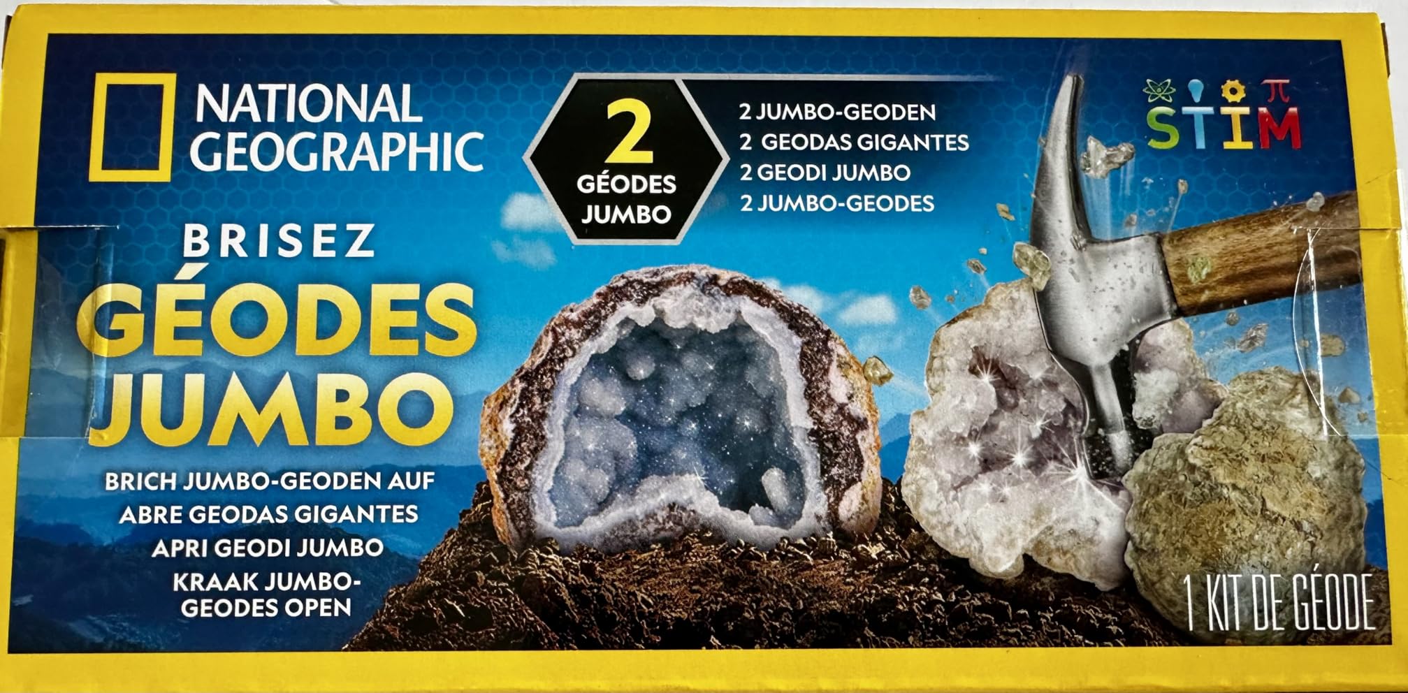 National Geographic Jumbo Geodes Kit – Break Open 2 Large Geodes with ...