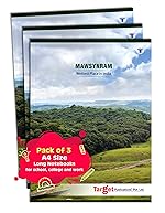 A4 Size Long Notebooks for Students | Single Line Ruled 140 Pages in Each | Soft Cover, 21 cm x 29.7 cm Approx | GSM 57 | Useful for School, College & Office | Set of 3 | Mawsynram