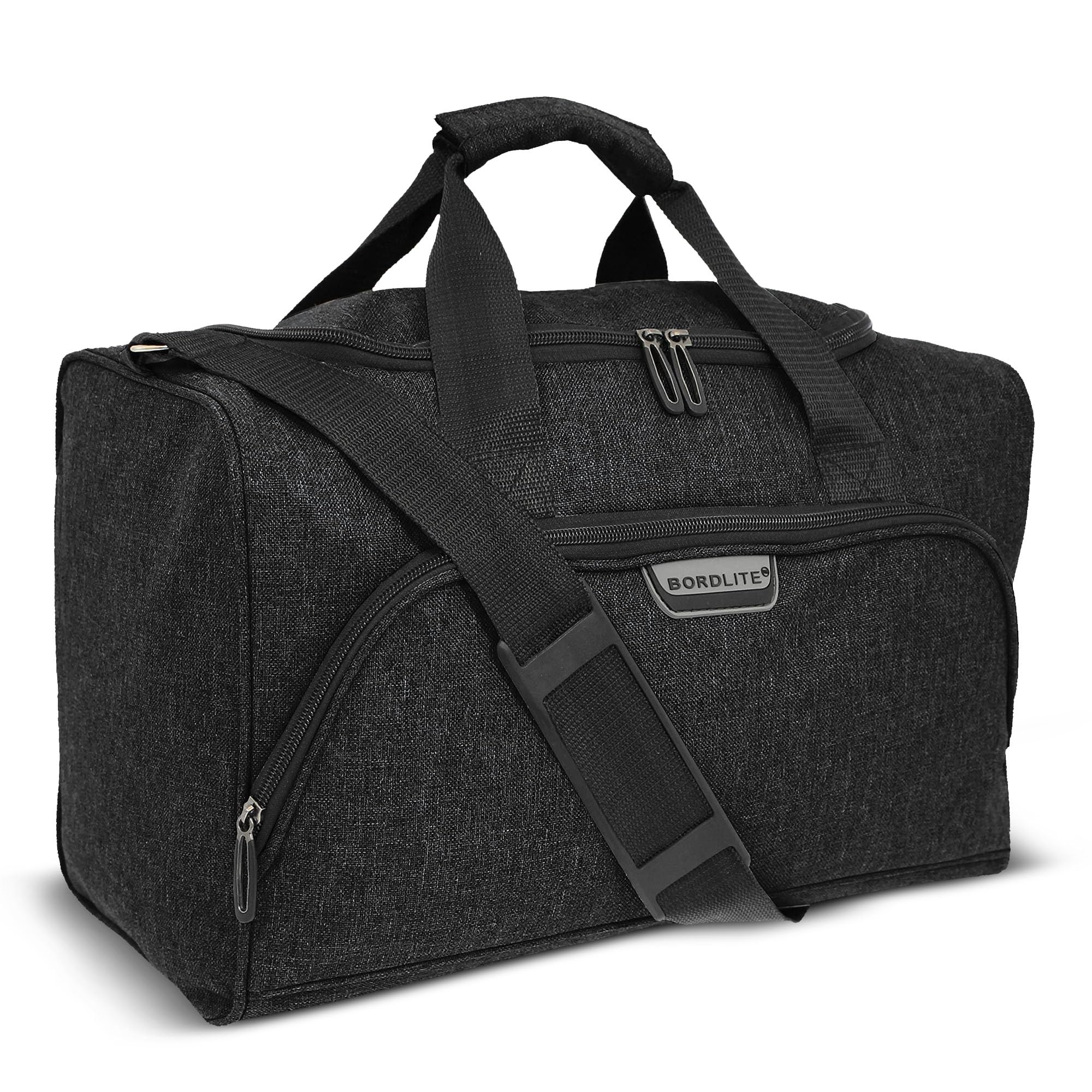 CUQOO Ryanair Cabin Bags 40x20x25cm Underseat Cabin Bag - Black Carry-On with Trolley Sleeve, Spacious Pockets & Cosy Strap, Lightweight Airline-Approved Travel Holdall Bag for Flights, Everyday Use