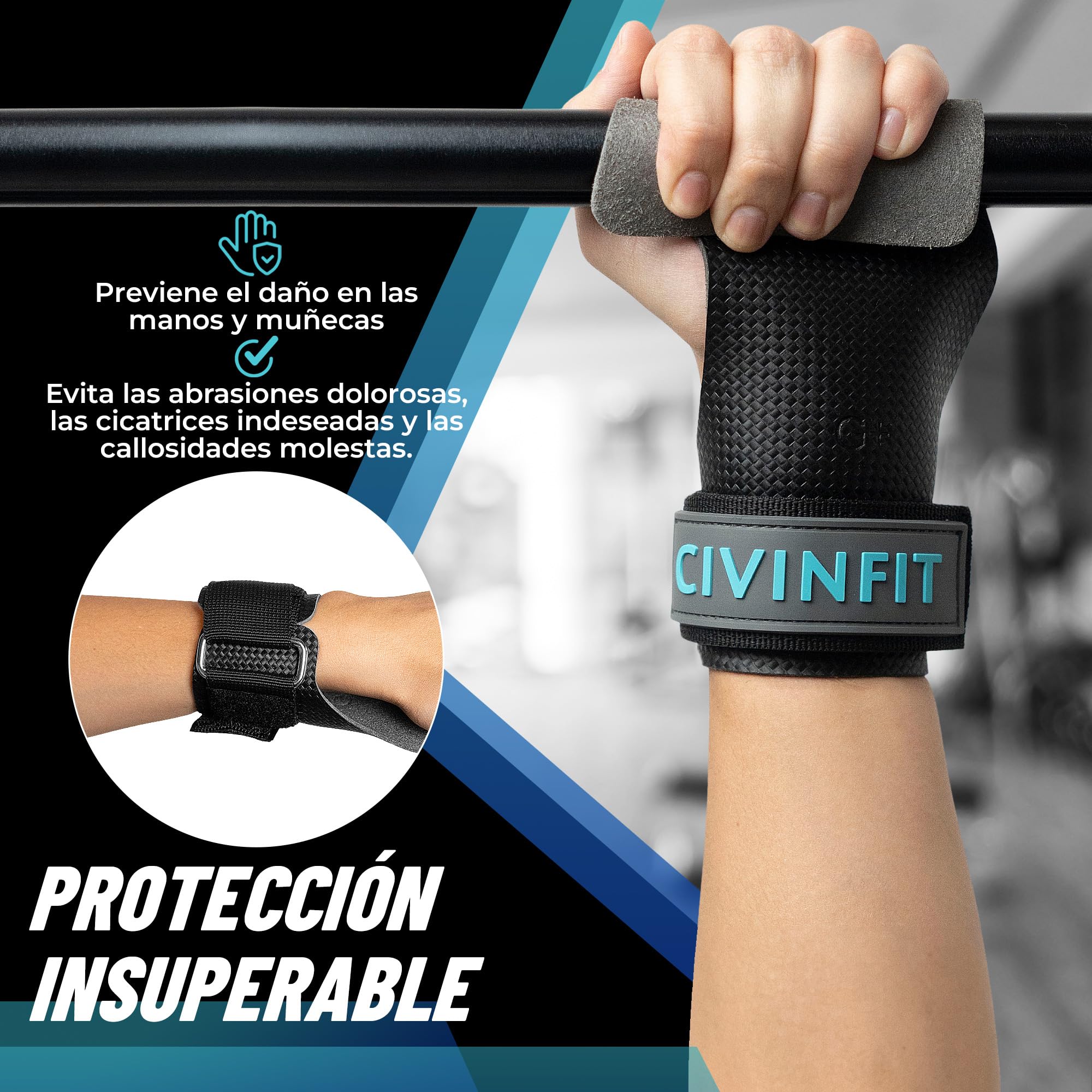 Calleras para Crossfit Iniciación I Calleras Crossfit Mujer Fibra de Carbono I Guantes Gimnasio Mujer , Straps gym Hand Grip Sin Agujeros I Calleras para Crossfit Protección de Manos | Muñequeras Gym