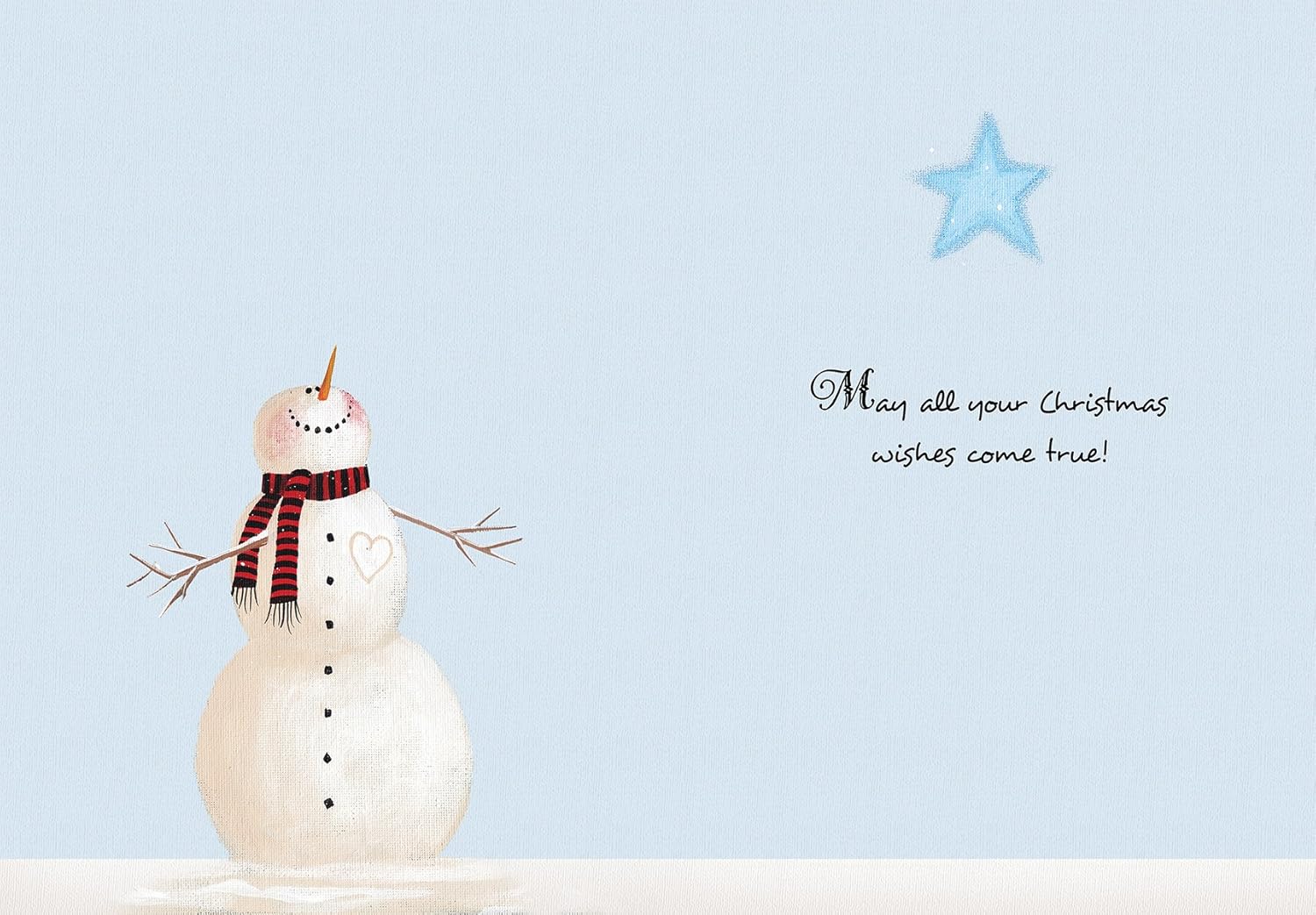 Performing Arts Premium Star Wish Snowman Christmas Cards Boxed Set - Pack Of 14 Snowy Night Holiday Greeting Cards With Envelopes - Full Color Inside And Glitter Embellished - Made In USA - Image 3