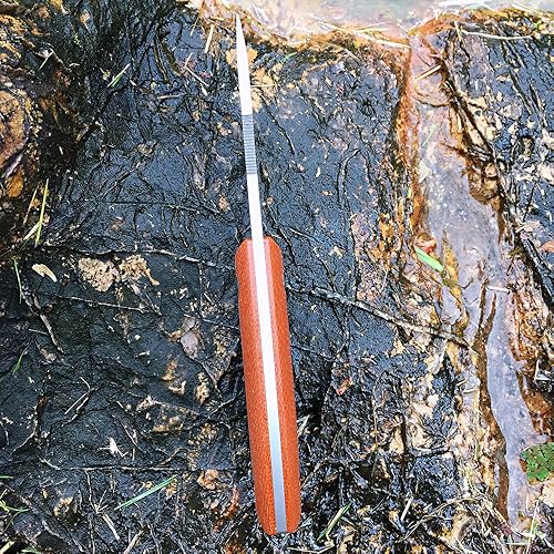 Miniatura 6 de WATCHMAN WF220 EDC Cuchillo de hoja fija 14C28N Mango de micarta de acero con vainas Kydex para actividades al aire libre Camping (marrón)