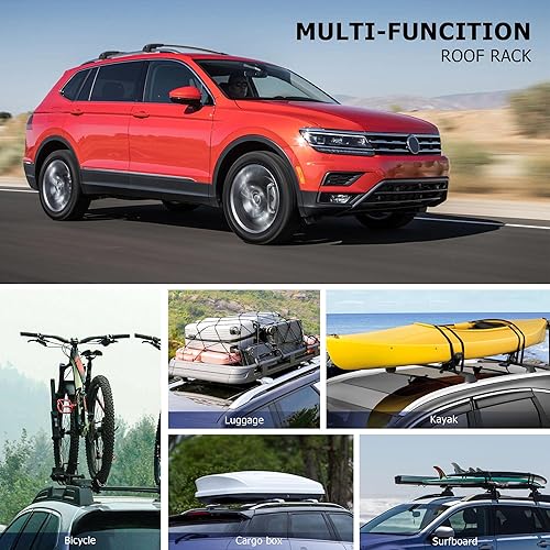 Miniatura 5 de Barras transversales de techo con cerradura de 300 libras para Tiguan 2018-2026 (no para limitado) y Taos 2022-2026, barra transversal de aluminio