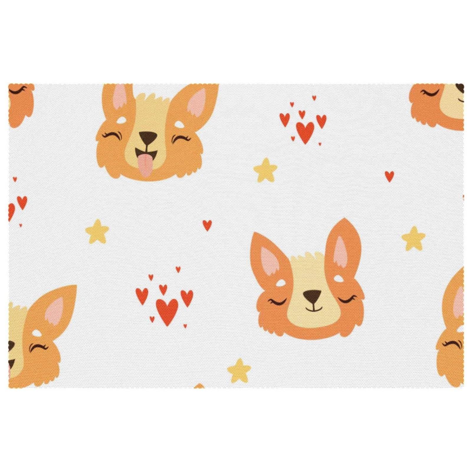 Sets de table Corgi Face pour repas de famille et tables joyeuses