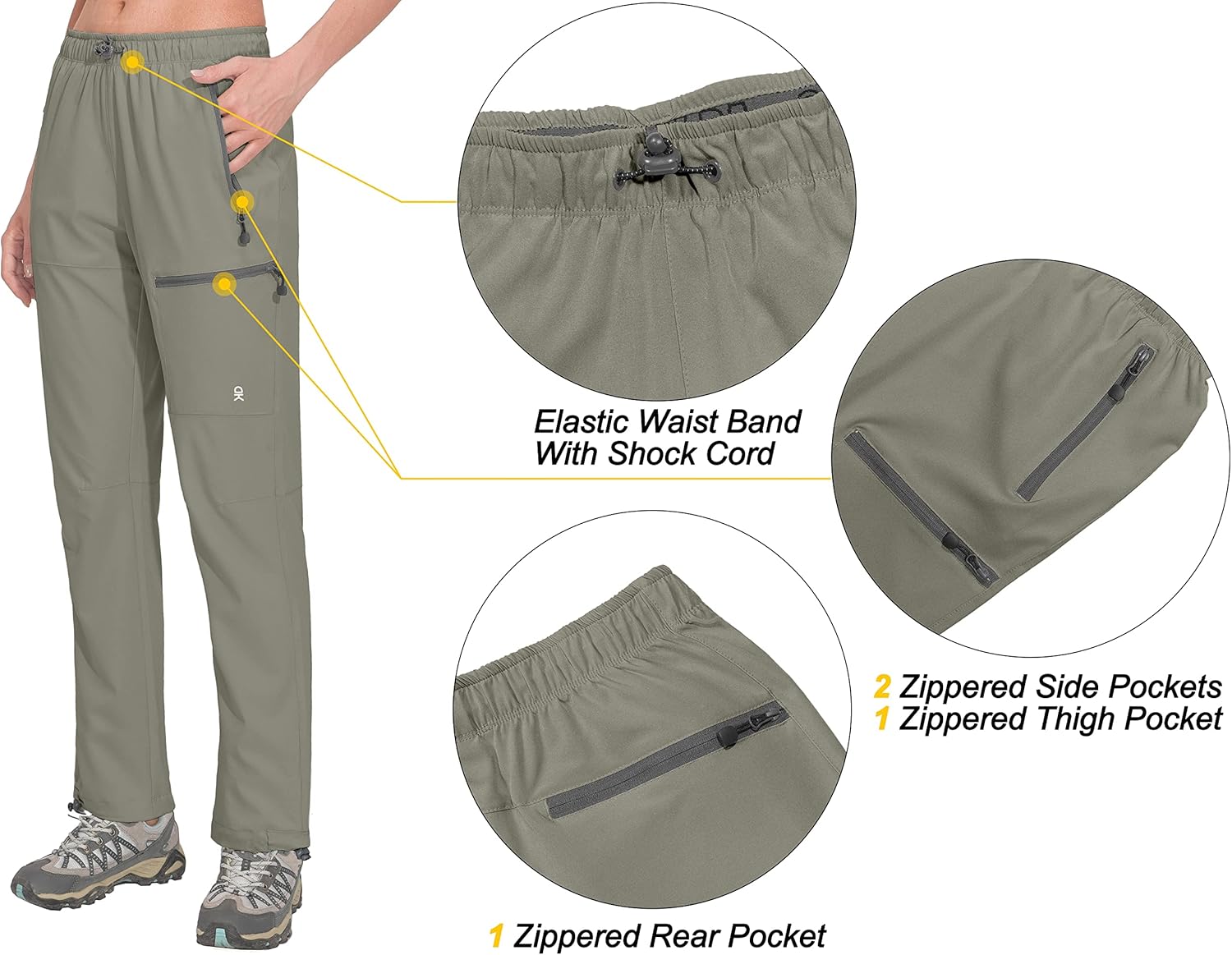 Little Donkey Andy Women's Lightweight Quick Dry Cargo Hiking Pants UPF 50+ Stretch Travel Casual Trousers - Image 4