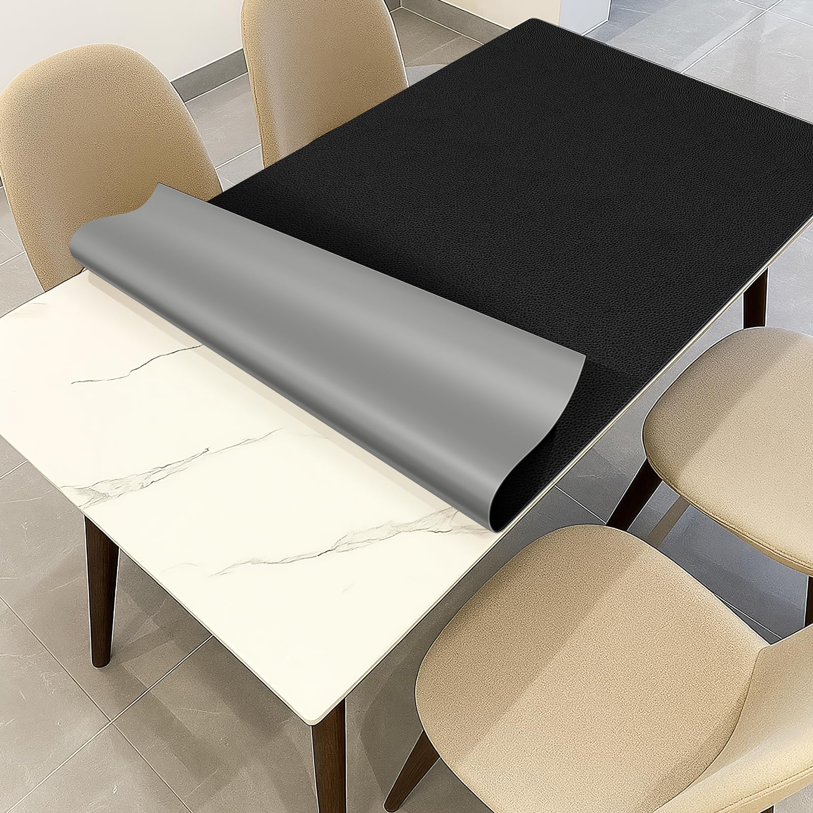 Warmstar Copertura per tavolo in pelle 61 x 183 cm, spessore 1,8 mm, impermeabile, antiscivolo, per cucina, cassettiera, scrivania da gioco, tavolo da pranzo