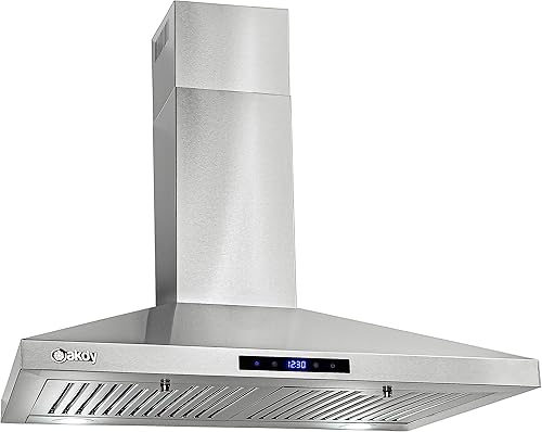 Miniatura 4 de AKDY Campana extractora de montaje en pared de 30 pulgadas, ventilador de 3 velocidades y luces LED en acero inoxidable, campana extractora