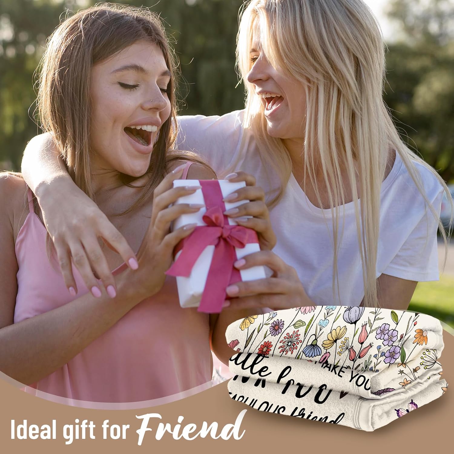 Best Friends Blanket, Best Friend Birthday Gifts for Women, Gifts for Best Friend Woman, Bestie Gift for Women, Friendship Present for Woman 60”x50” Inches - Image 2