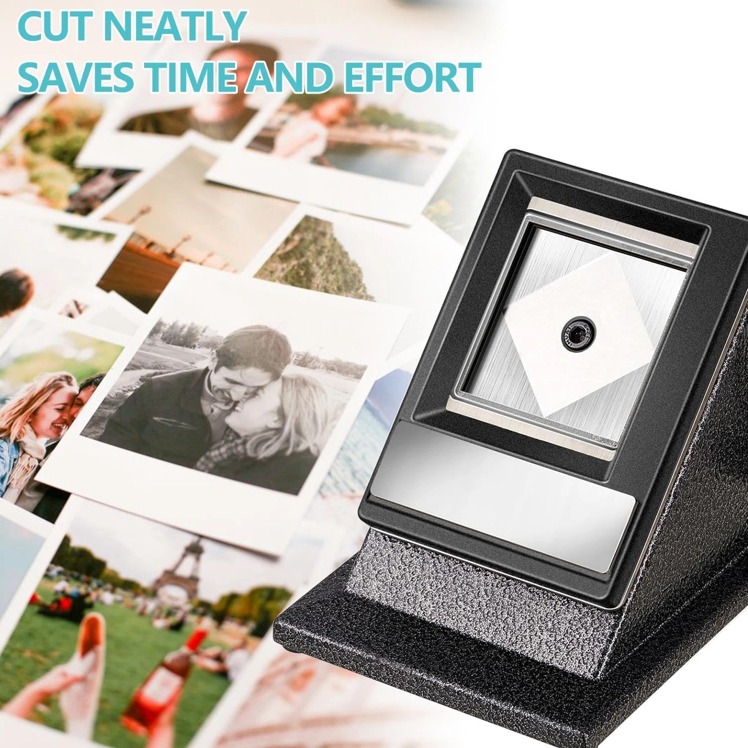 Metall Passport Foto Cutter 2 x 2 Zoll, Tischplatte Desktop Reisepass ID Foto Cutter mit Metallgriff, Bildschneider für Fotos, Manueller Bildstanzer mit Schneiden für Standardfoto, PVC-Karten