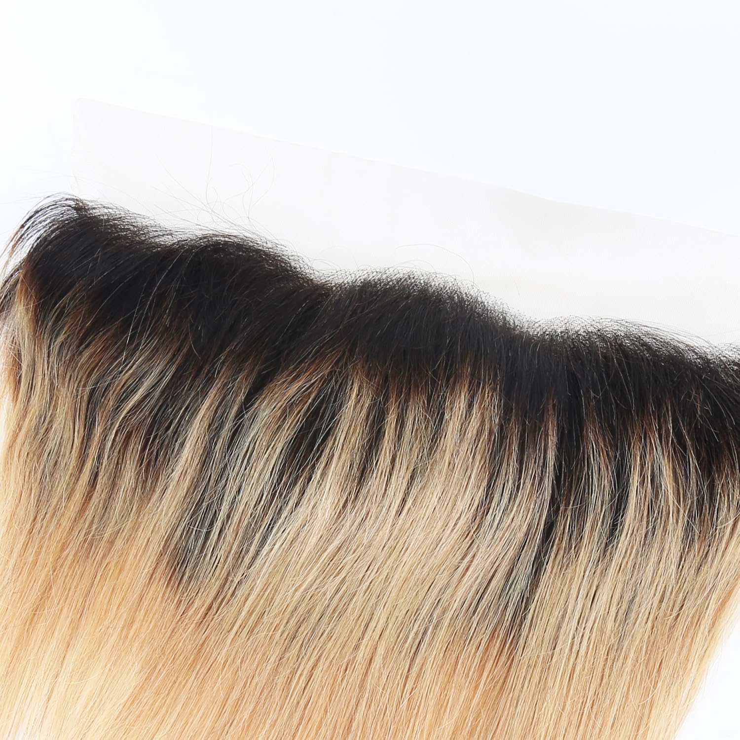 13x4 HD Lace Frontal Closure Ombre Blonde Straight Ear to Ear Frontal Human Hair Virgin Hair Swiss Lace Closure 1B/27 14 Inch - Image 4