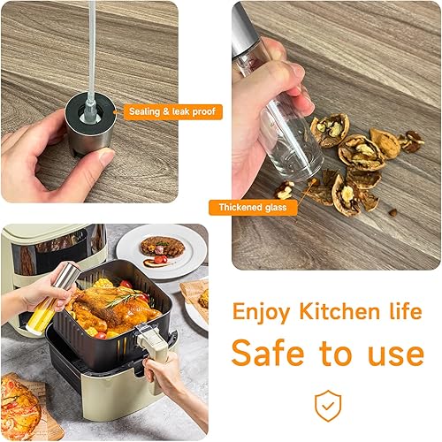 Miniatura 5 de Oil Sprayer for Cooking,2 Pack 100ml Glass Olive Oil Sprayer Mister, Olive Oil Spray Bottle, Kitchen Gadgets Accessories for Air Fryer, Canola