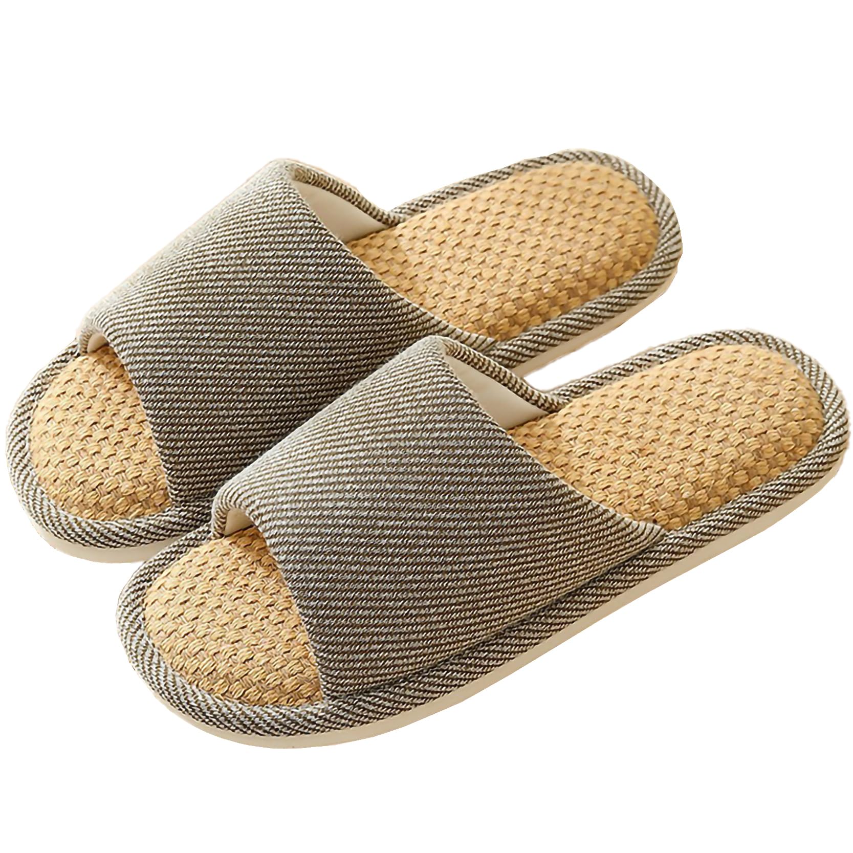 Cloth Slippers Linen Slippers - Breathable Anti-Slip Easy to Clean - Summer Silent Slippers for Women and Men