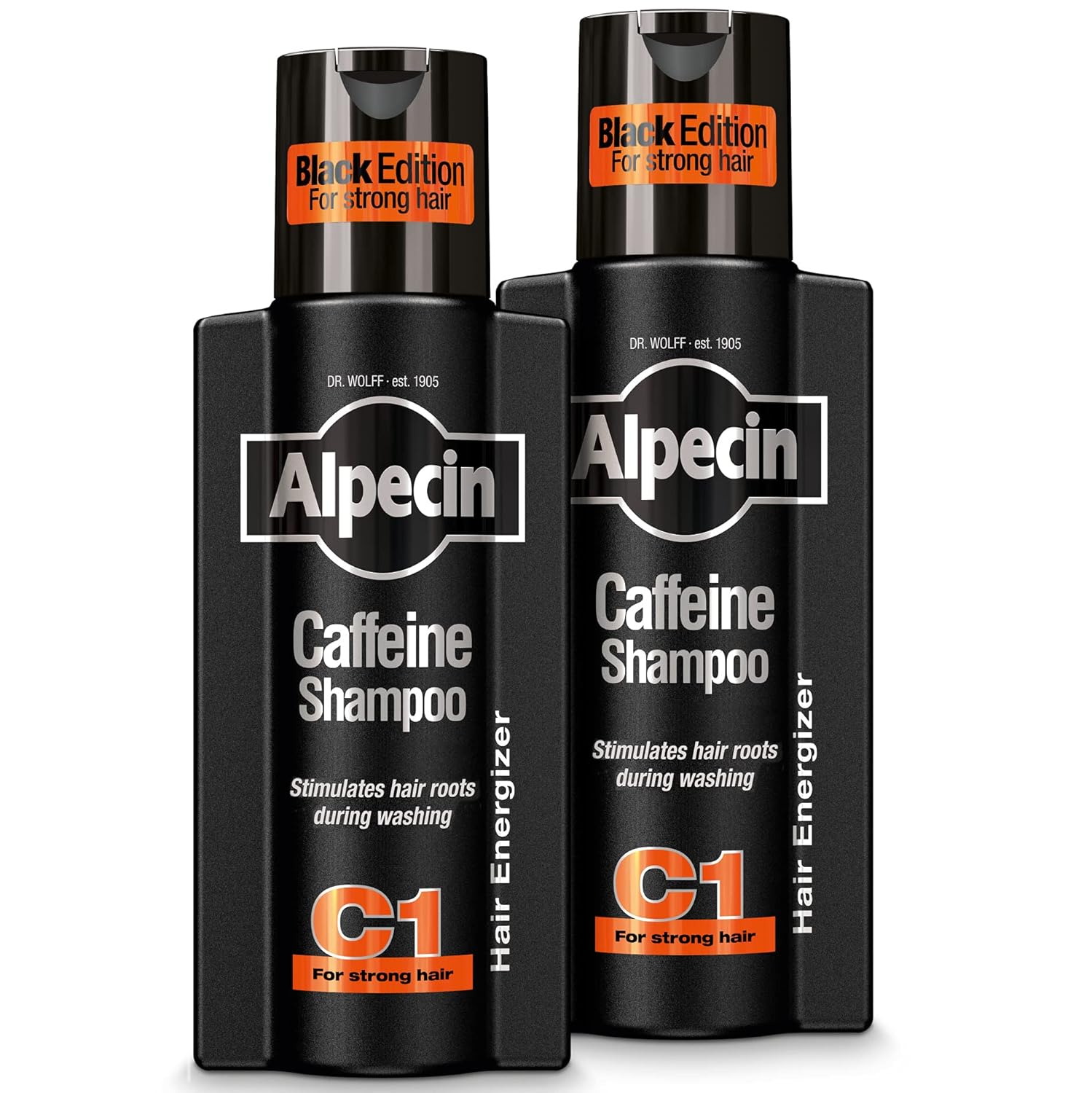 Alpecin C1 Caffeine Shampoo Black Edition, 2 x 250 ml – For natural hair growth