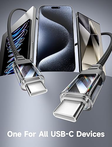 Miniatura 48 de Cable de carga rápida USB C a USB C de 60 W, JSAUX USB tipo C, cable de carga compatible con Samsung Galaxy S20 S20+ S20 Ultra Note 10 Plus A80