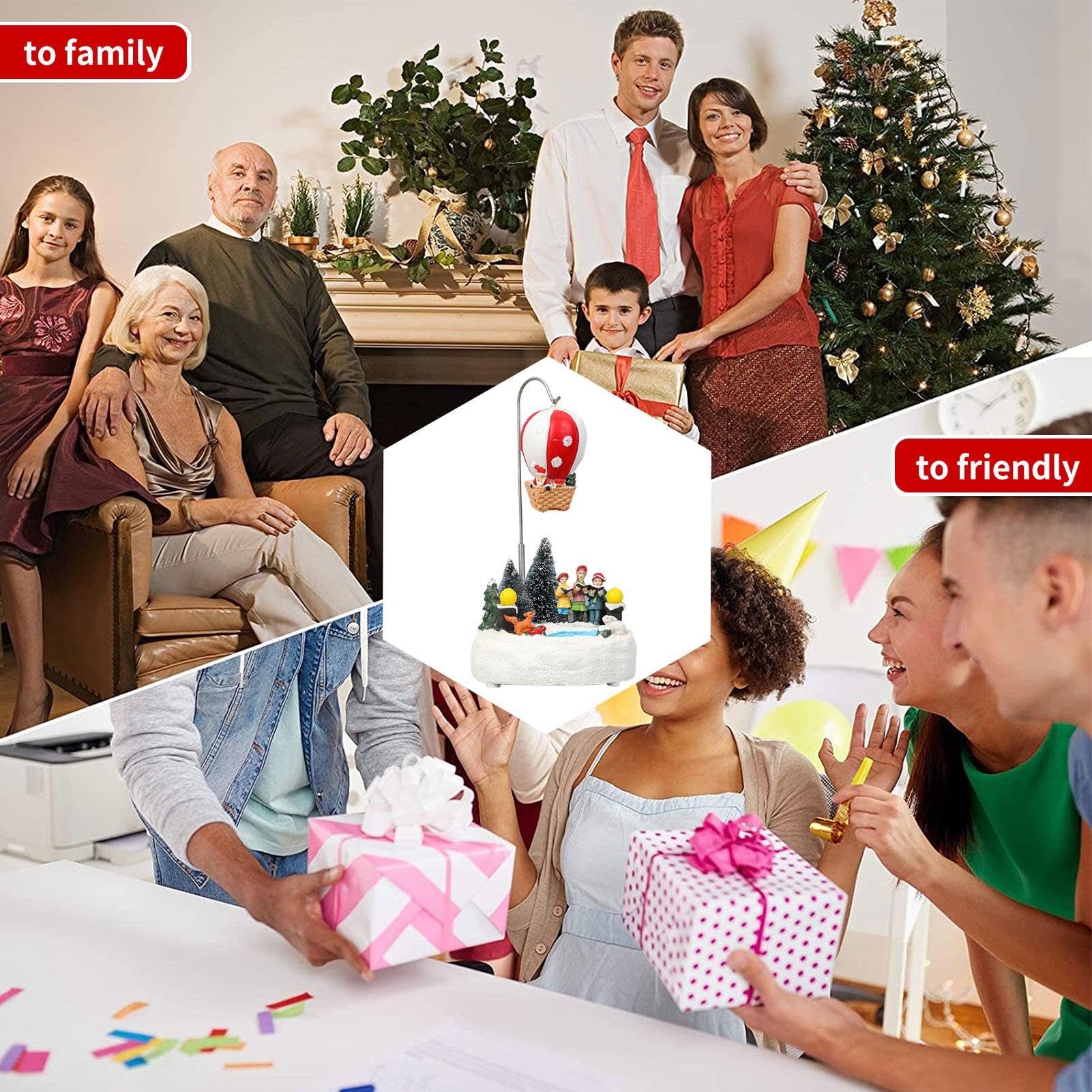 Casa de pueblo de Navidad - Decoración navideña luminosa clásica, escena de pueblo de vacaciones en miniatura | Pantalla de mesa LED, país de las maravillas de invierno con pilas, cómoda decoración