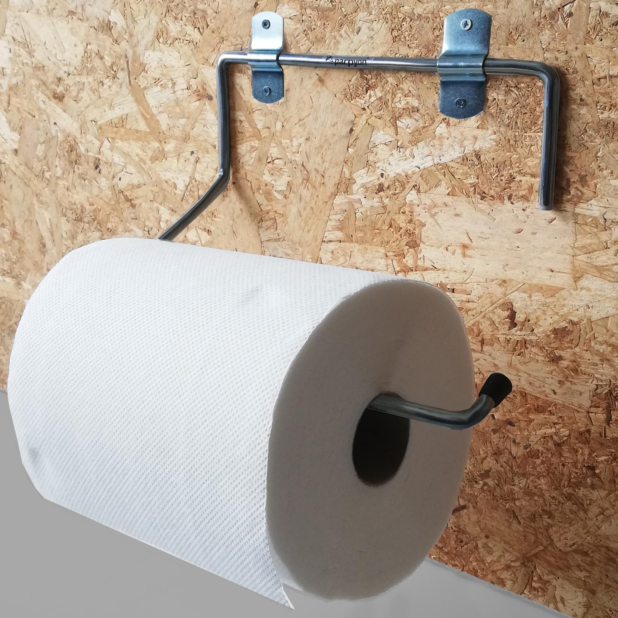 Porta Rotolo Carta Da Parate In Acciaio - Dispenser Per Garage, Officina, Colore Blu E Nero - Foto 2