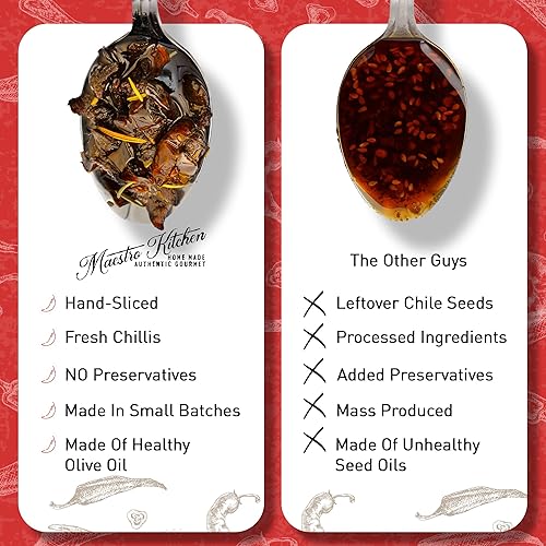 Miniatura 5 de Pimienta serrana picante Chile Crunch Crisp de 6 onzas, salsa picante de aceite de chile totalmente natural con aceite de oliva, ajo y romero,