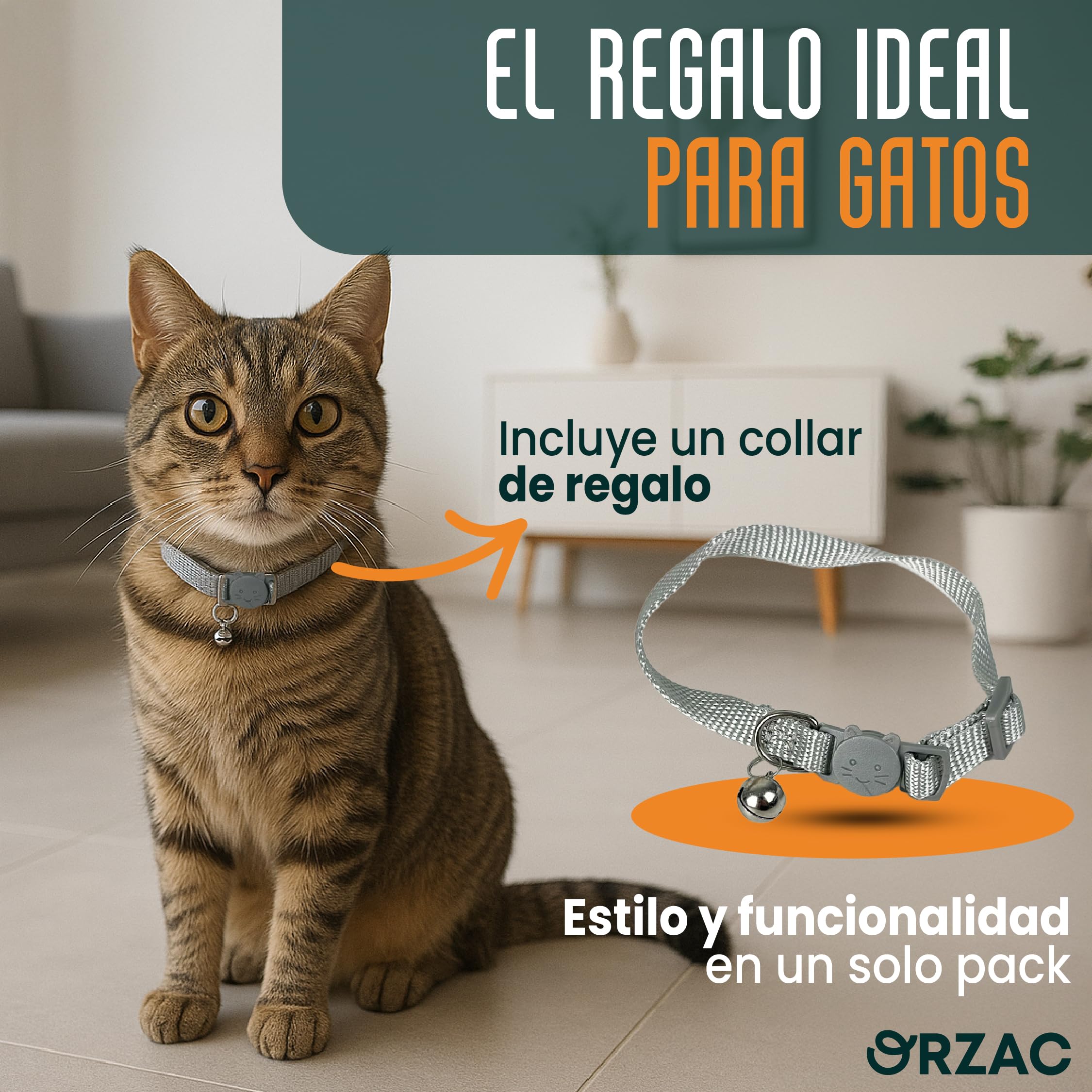 Comedero Elevado para Gatos con 2 Cuencos INOX 400 ml – Bambú Natural Antivuelco – Plato Gato Ergonómico Que Mejora Postura y Digestión + Collar de Regalo