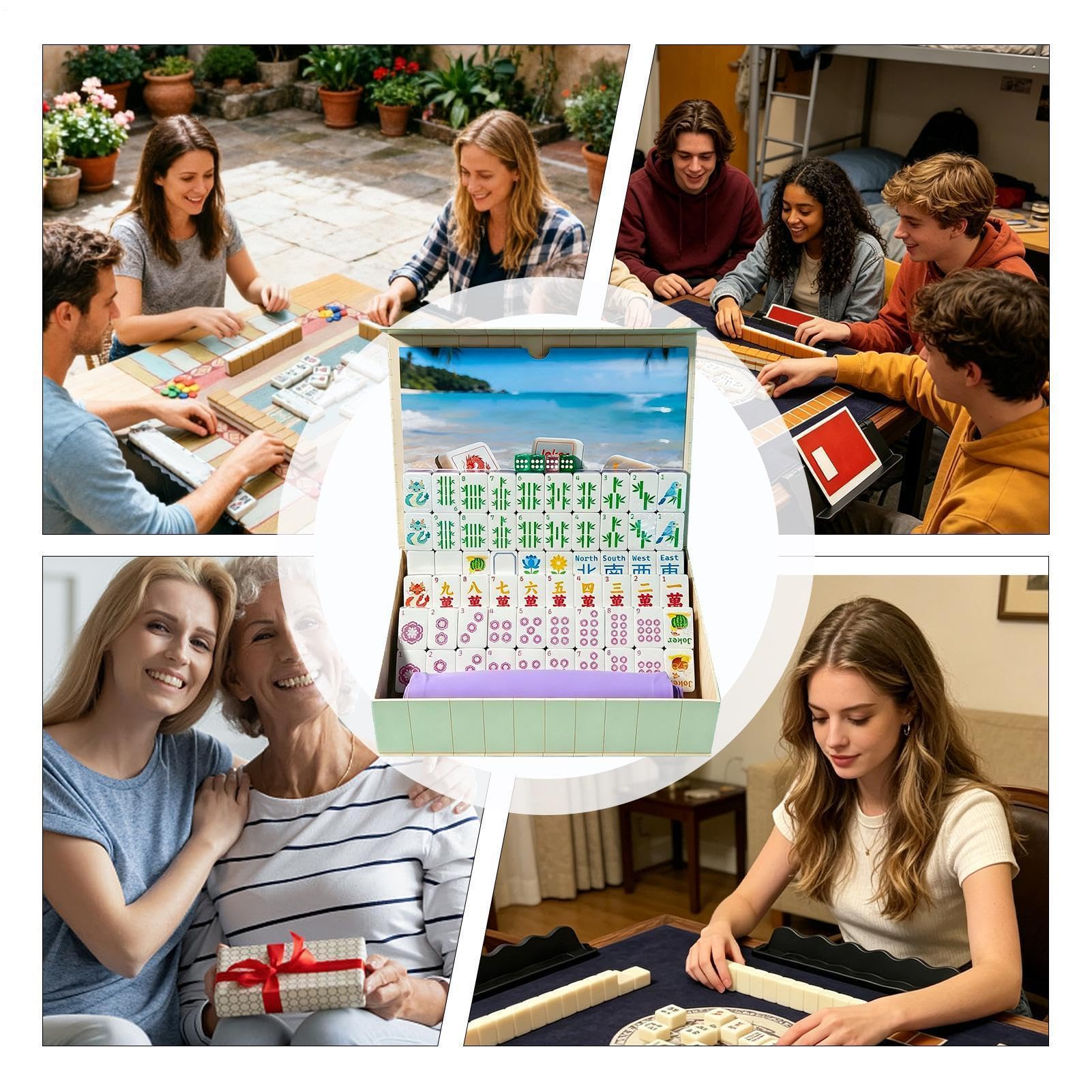 Generisch Pool Mahjong - Kit giocattolo interattivo con carte d'acqua