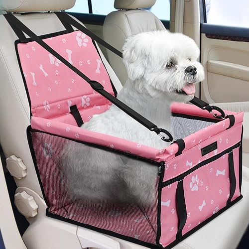 PetsHome Asiento de automóvil para perro, plegable, impermeable, transpirable, bolsa de viaje Oxford para perros pequeños a medianos, cachorros y