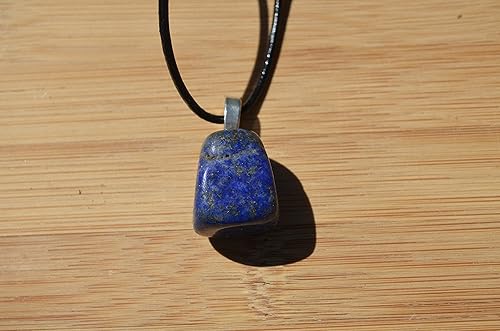 Miniatura 4 de Lapislázuli Piedra en un cordón de piel collar