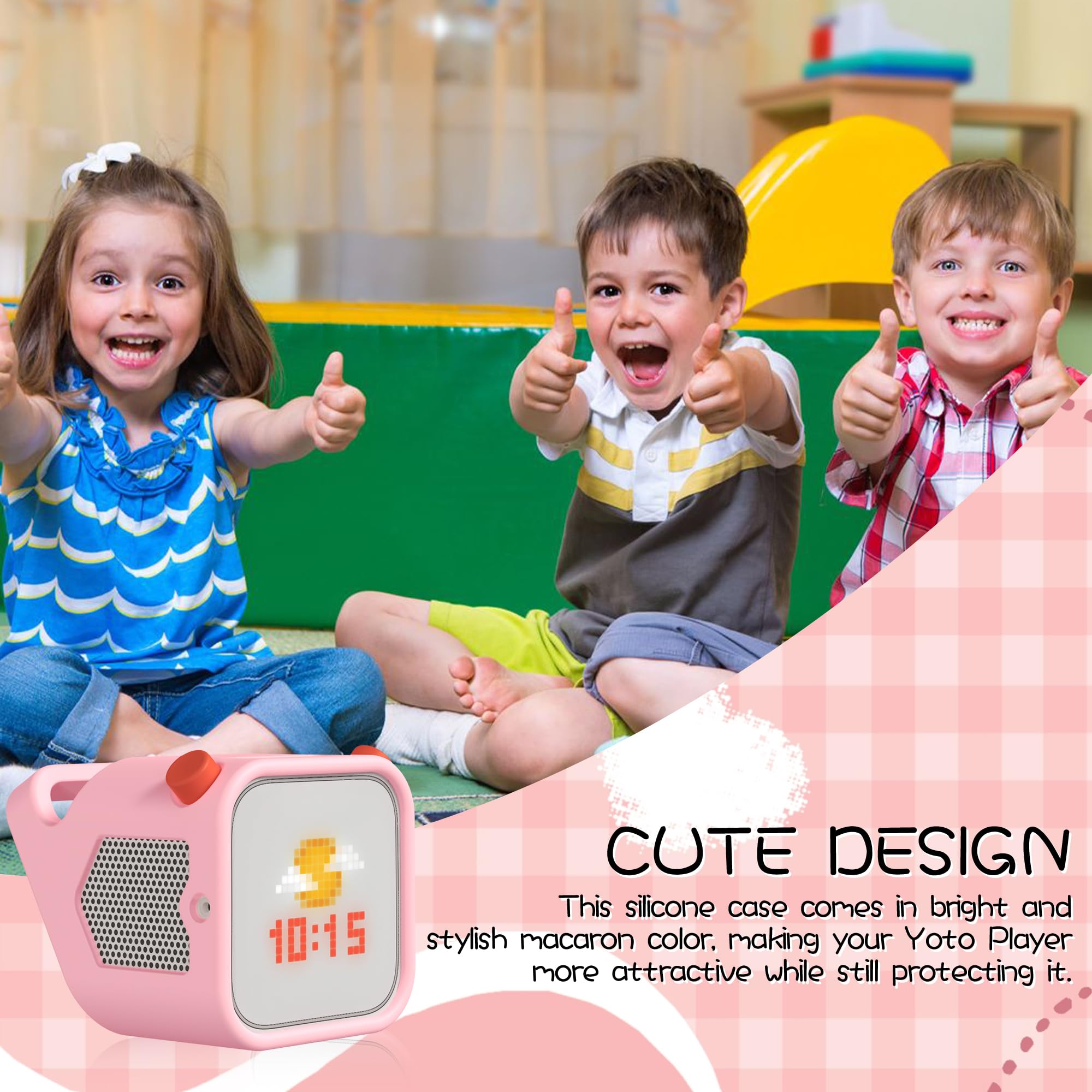Funda de silicona para Yoto Player (3ª generación), funda protectora de silicona compatible con Yoto Player, antideslizante, golpes y desgaste y desgarro Funda de silicona con asa fácil de transportar