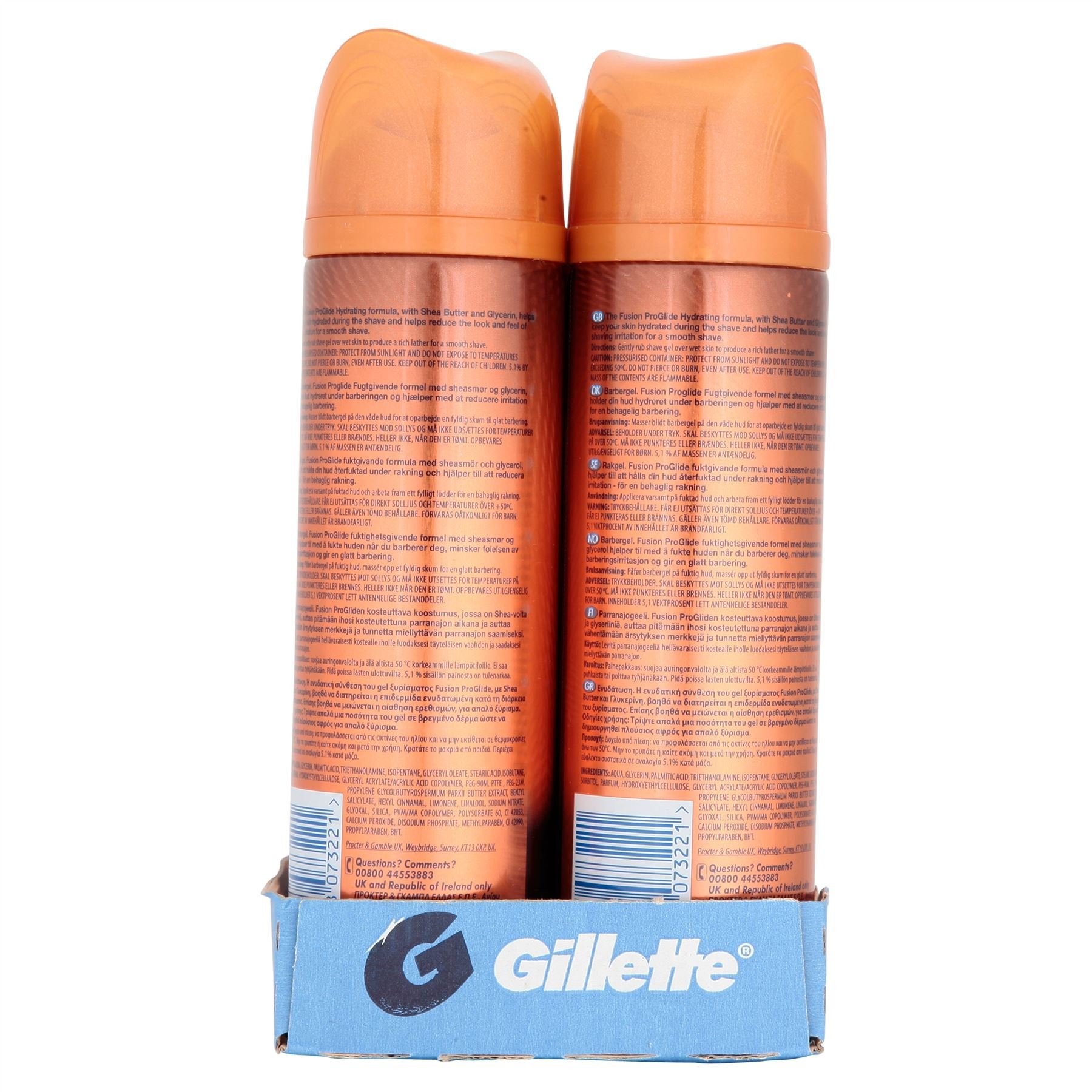 Gillette Fusion ProGlide Rasiergel, feuchtigkeitsspendend, 200 ml, 6 Stück