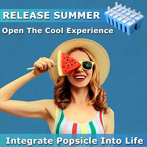 Miniatura 2 de Silicone Popsicle Molds 12-cavity DIY Ice Pop Mold for Kids Adult Teens BPA Free Ice Cream Molds for Party Yogurt Juice Smoothies Sticks