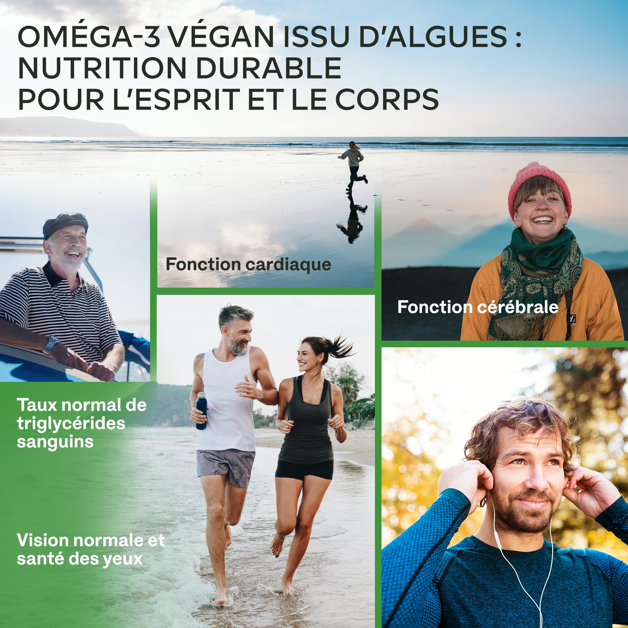 Omega 3 Vegan [1500mg] Oméga 3 d'Huile d'Algue d’Origine Durable Hautement Dosé 750mg DHA + 300mg EPA par Dose - Complément Alimentaire Omega3 100% Végétalien - 90 Gélules