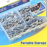 Glarks 135Pcs 3/16" x 3/8'' / 1/2'' / 5/8'' / 3/4'' / 1'' Large Flange Blind Rivets 5 Szie Aluminum Pop Rivets Assortment Set